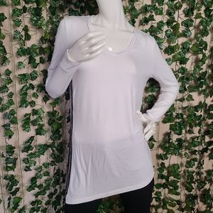 Tristan Women's Oversized White Black Stripes V-Neck Long Sleeves Top